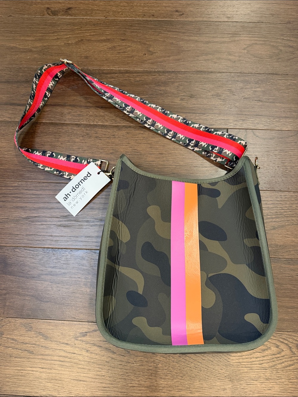 Ah-Dorned Camouflage Neoprene Crossbody Messenger Bag NWT - C69-081